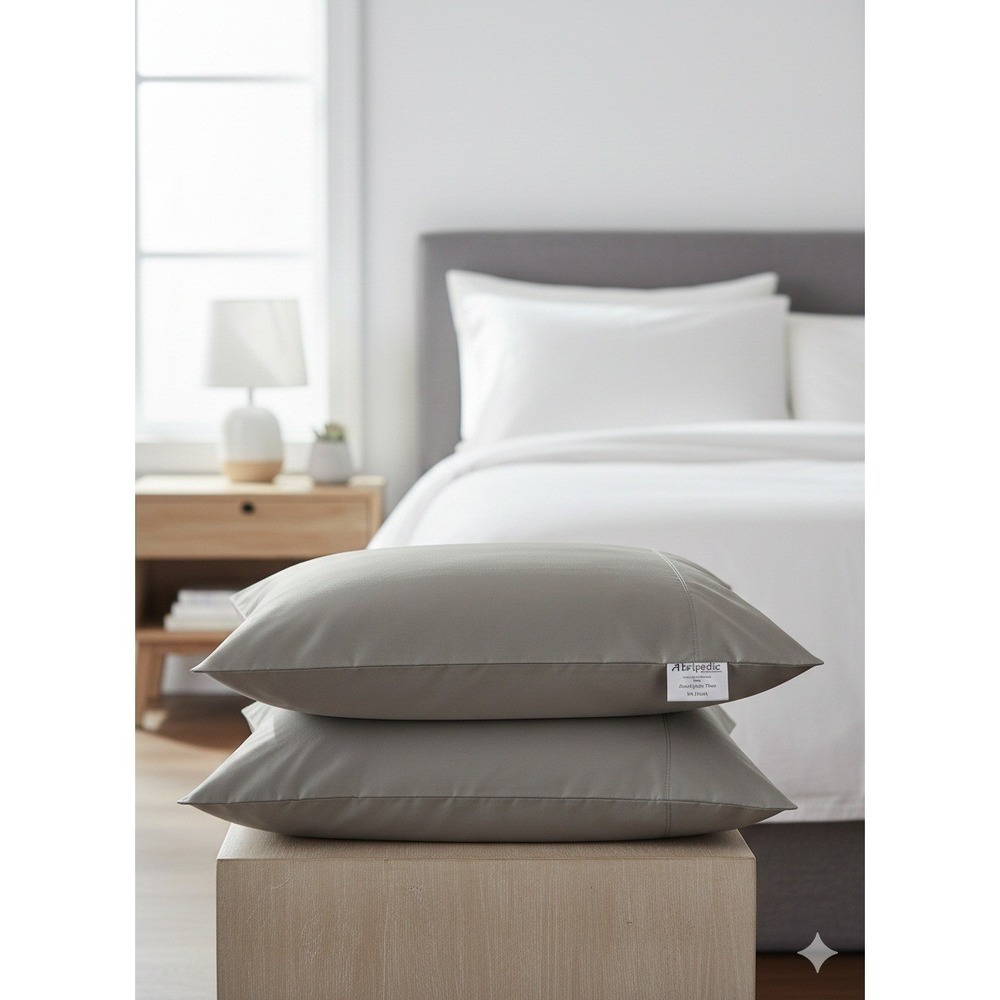 Abripedic King Pillowcases‎ Set 100 Tencel Lyocell Eucalyptus Cooling Gray 600TC